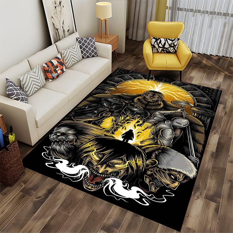 Epic Fantasy Warrior Scene suitable as a non-slip mat for the living room or bedroom sofa