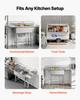 3 Compartment Sink, 18-Gauge 304 Stainless Steel, 254x356x254 mm Bowl Size, 3 Bay Commercial Kitchen Prep & Utility Sink with 2 Drainboards and