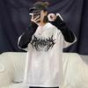 Women Star Y2K Print Graphic Fake Two Long Sleeved T-shirts Fashion Gothic Retro Casual Loose Fake Two Long Sleeved T Shirt