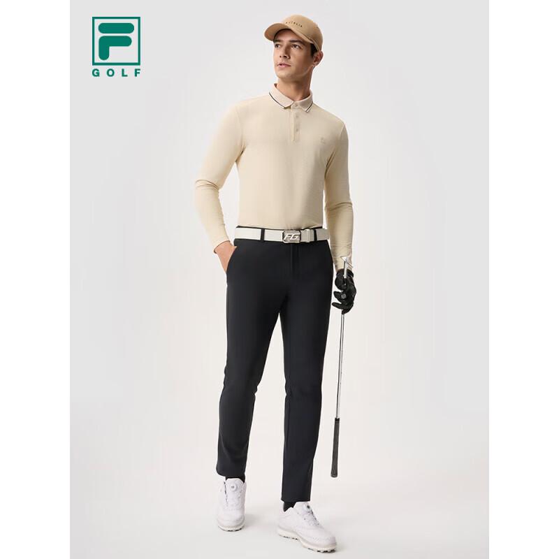 FILA Men's Long Sleeve Knitted Golf Polo Shirt