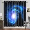 3D Purple Blue Galaxy Space Universe Stars Starry Window Curtains For Living Room Kids Bedroom Bathroom Kicthen Door Home Decor2