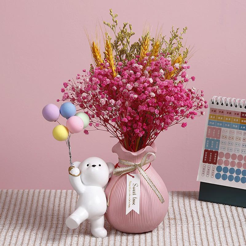 Bear vases Flower Decorations Household Ornaments Home Living Room Decor Accessories Interior Office Desktop Decor Gift