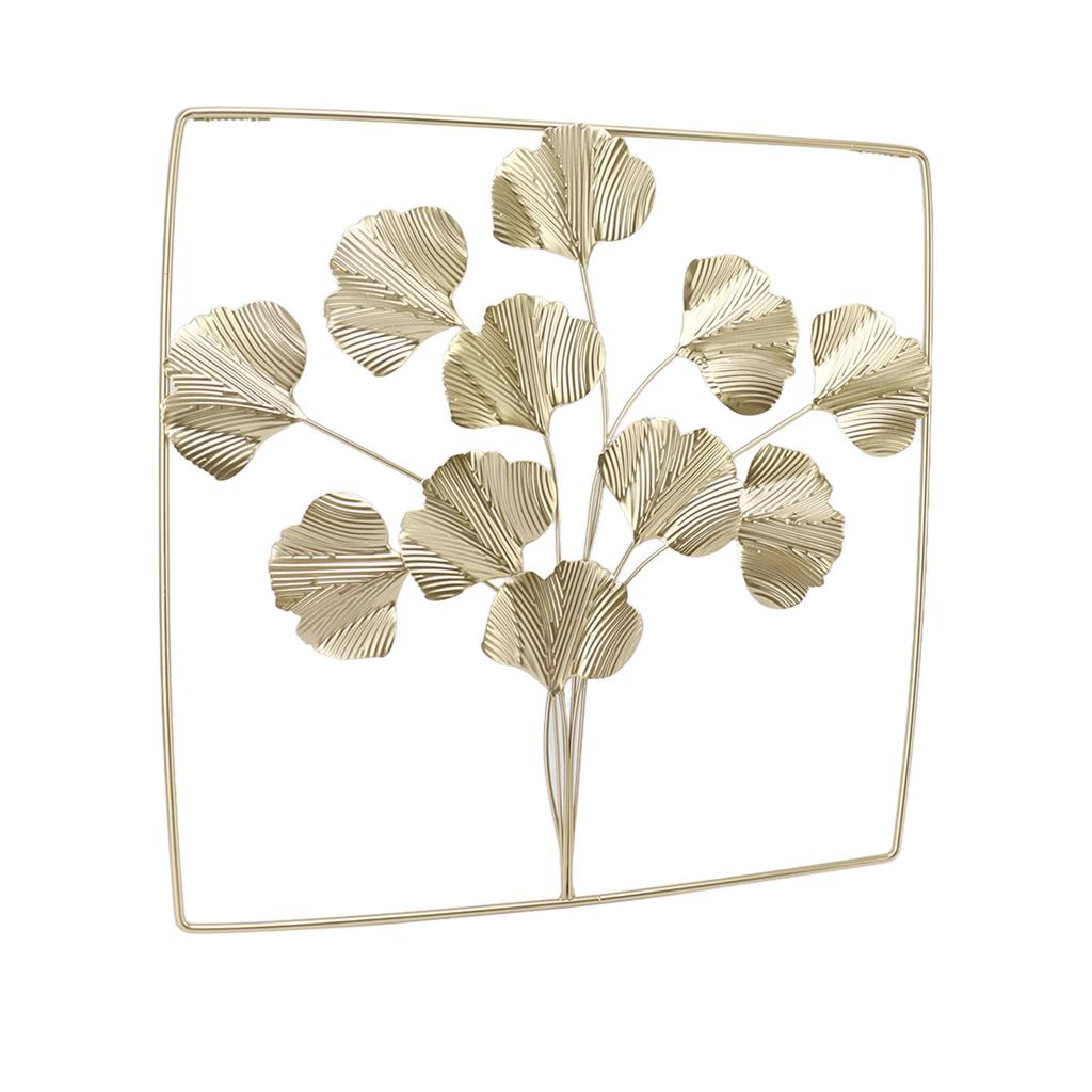 Metal Leaf Wall Art Decor Luxurious Metal Ginkgo Biloba Wall Hanging Decoration for Home Living Room Bedroom
