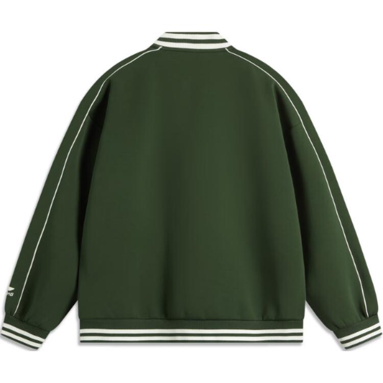 Li Ning Sports Lifestyle Series High Street American Vintage Comfortable Versatile Color Block Hoodie Unisex Hoodie Seaweed-Green AWDUF67-1