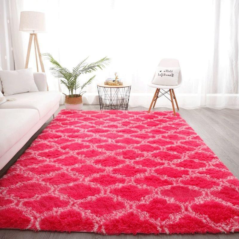 Plush Tie-dye Living Room Full Carpet Floor Mat Thickened Soft Carpet Bedroom Bedside Silk Wool Floor Mat