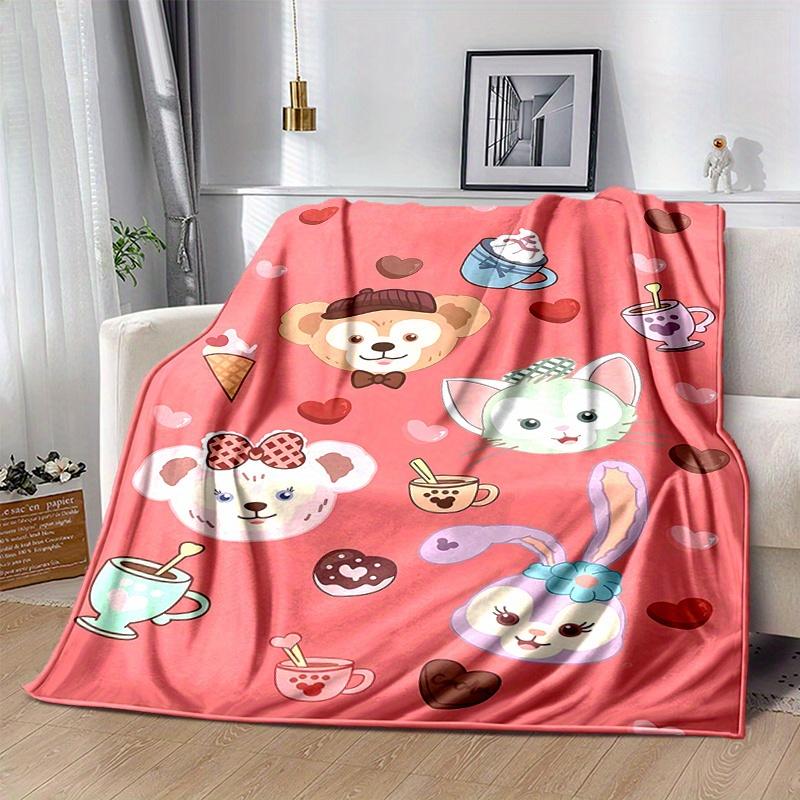 1pc, Duffy and Friends (16) Home Decor Flannel Blanket, Perfect Gift for Bedroom, Living Room, Travel, Camping, Car, Beach, Office Nap, Ideal Sofa Thr