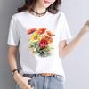 ATrendy Fashionable New Women's Commuter Instagram Summer Printed Base Layer T-shirt Short-sleeved Round Neck  polyester fabric