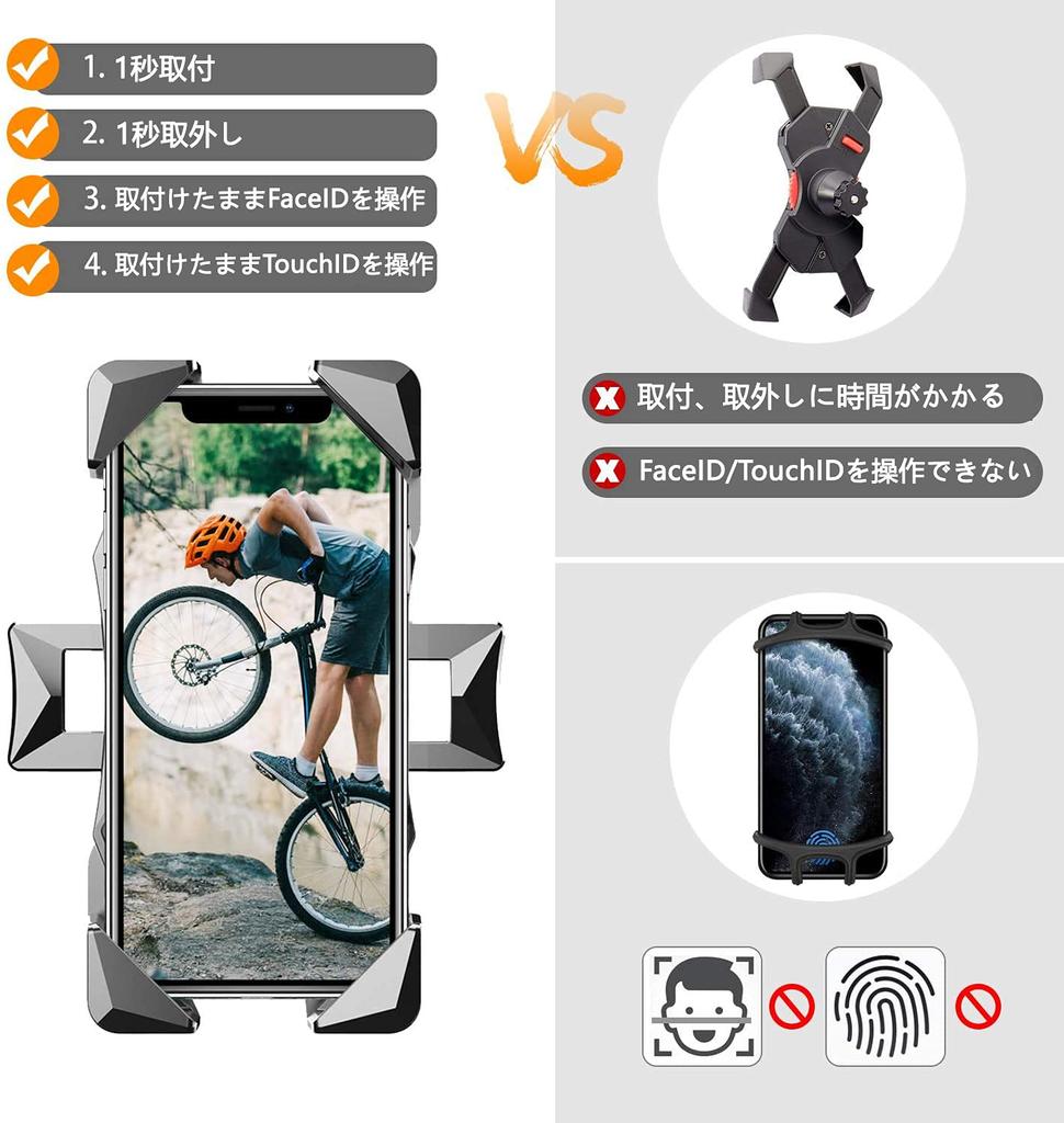 DODOLIVE Bicycle Smartphone Holder for Road Uber and Other Suitable for Cross and Easy Bike Phone Holder for and More with inch Stand, One-Touch