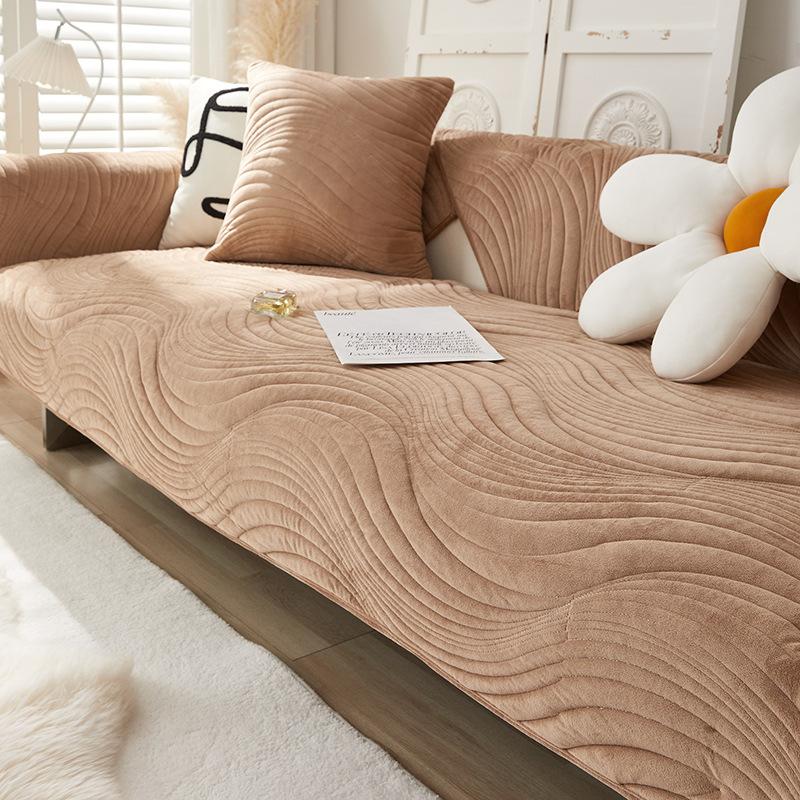 

Подушка для дивана, зимняя плюшевая, нескользящая, простая, современная, легкая, роскошная, кожаная подушка для сиденья, утолщенная, бархатная, на четыре сезона, бархатный чехол для дивана 70*70cm