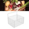 Wall Mounted Storage Basket No Drilling Adhesive Metal Wire Hanging Basket for Kitchen Food Pantry