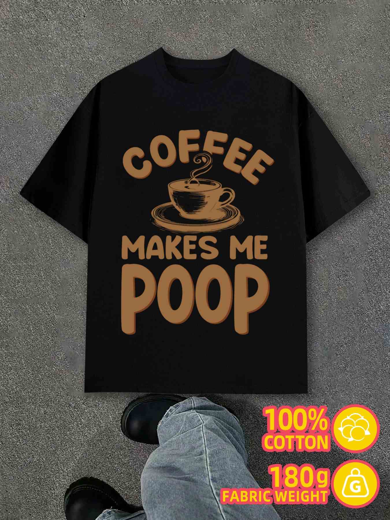 Product Y2K Coffee Poop Humor 1pc Black M