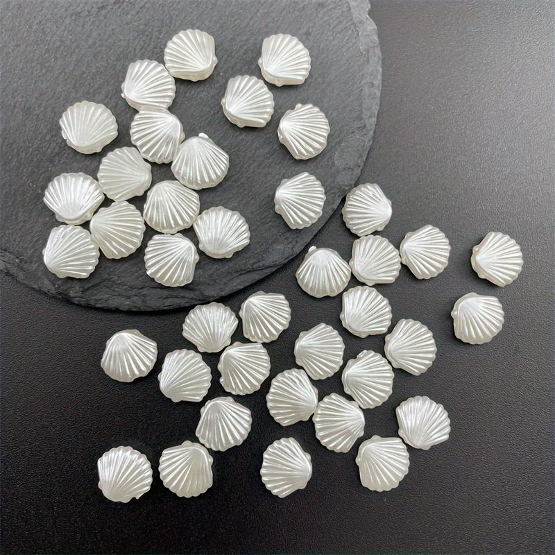 60Pcs Abs White Small Seashell Beads For Jewelry Making Diy Necklace Bracelet Key Chain Accessories