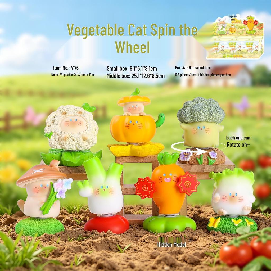Trendy Cat Sparkling Soda Toy Blind Box – Colorful & Cute Cat Ornaments for Home or Office Décor