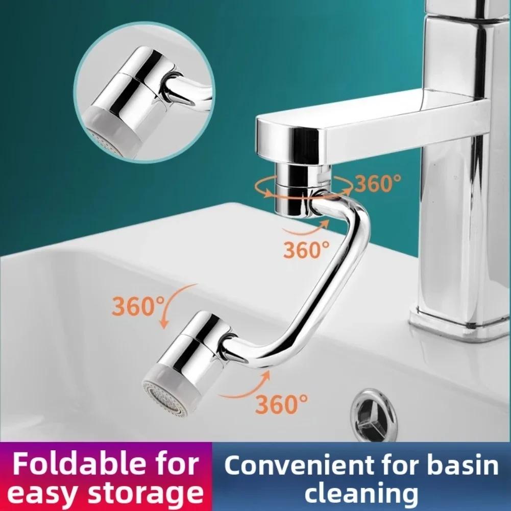 Mechanical Arm Faucet Featuring Adjustable Height Splash Proof and Boost Modes Threaded Connector for Multiple Installations