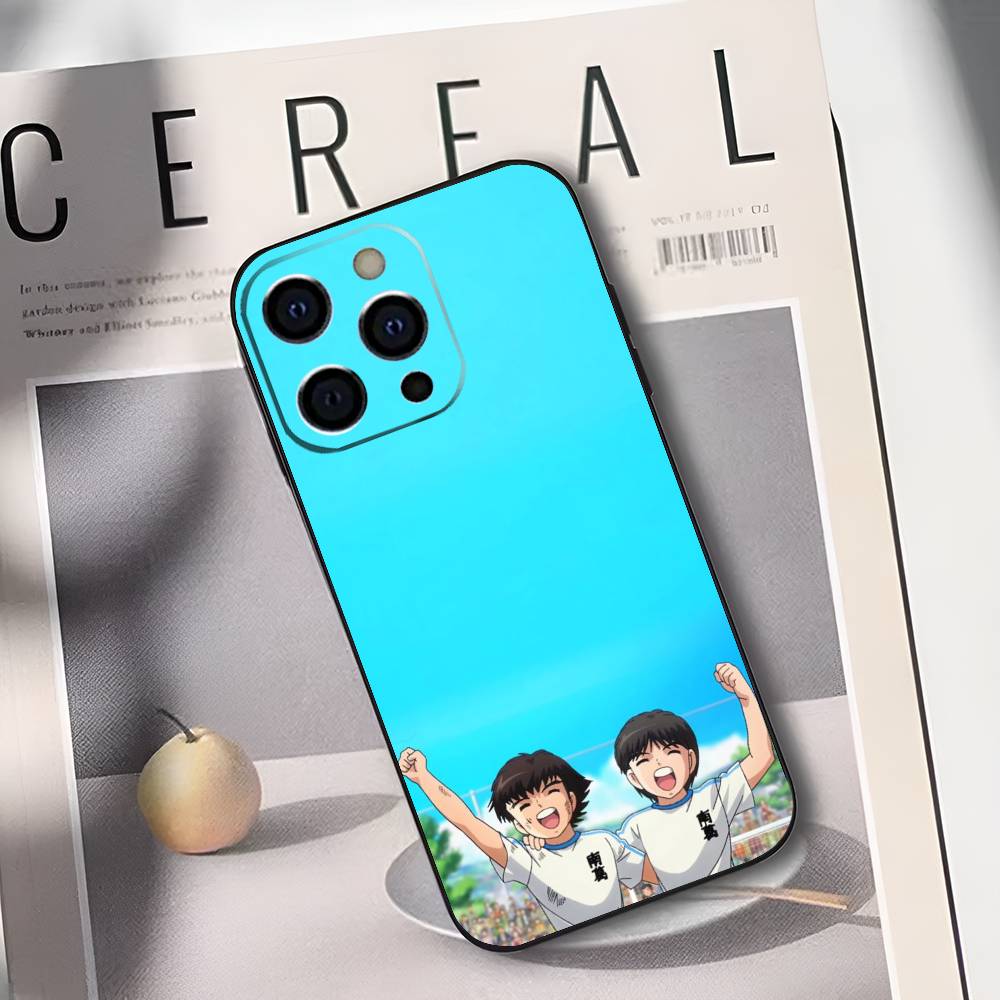 Anime C-Captain T-Tsubasa Phone Case For iPhone 17,16,15,14,13,12,11 Plus,Pro Max,XS,Soft Silicone Black Cover