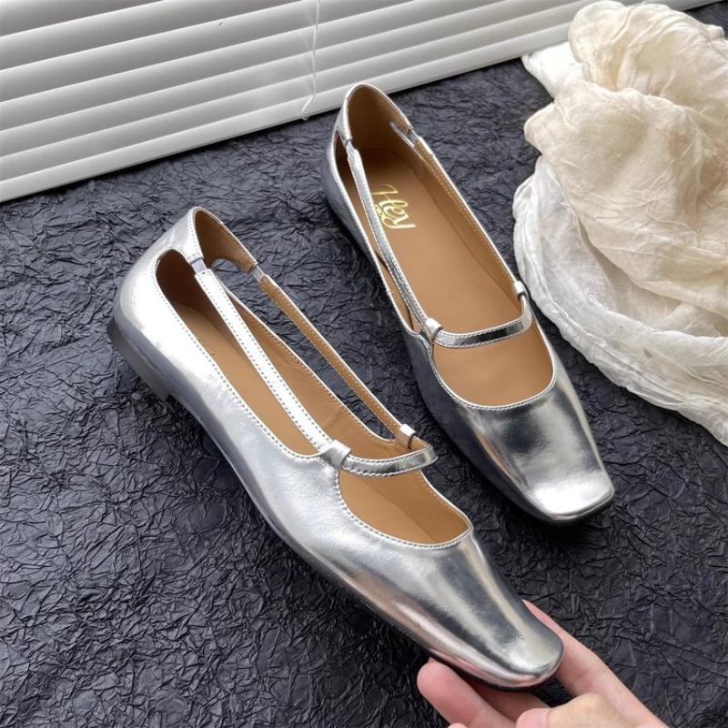 Dámské ploché boty pro volný čas 2024 jaro nové boty se čtvercovou špičkou Značka návrhář Elegantní vycházkové mělké sandály Zapatillas Mujer