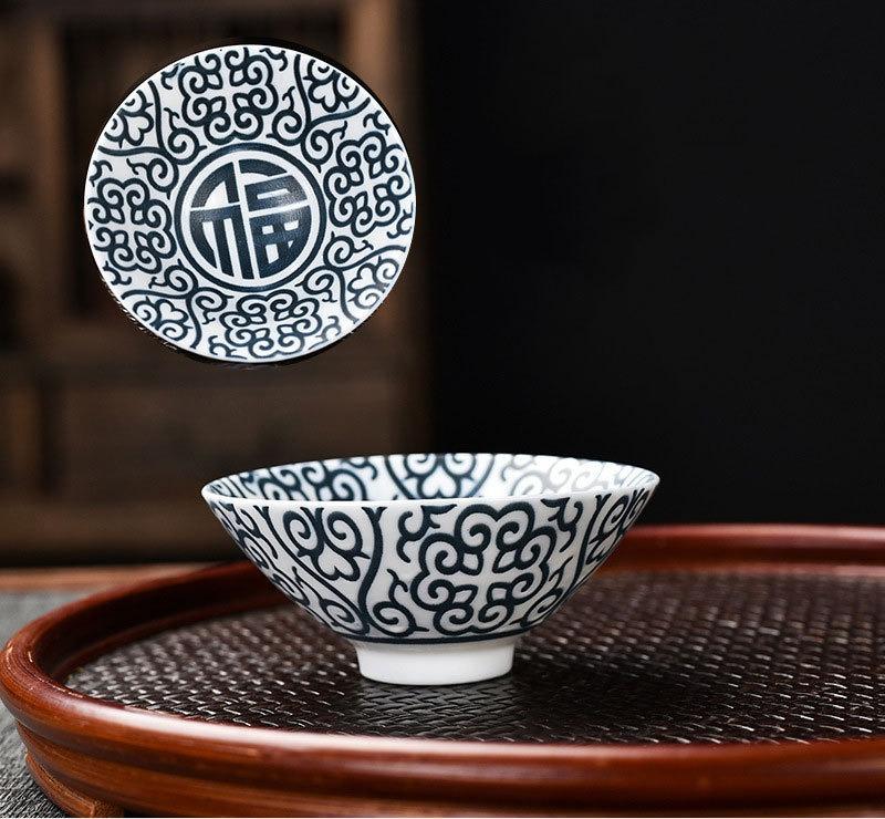 Blau und Weiß Porzellan Teetasse Handgefertigt Drache Phönix Fisch Pavillon Chinesische Kungfu Teetasse Zeremonie Teegeschirr Meistertassen