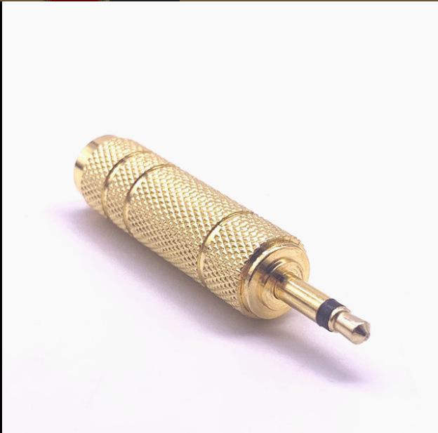 Vergoldeter 6,35mm Stecker auf 3,5mm Buchse Mono-Adapter für Mikrofon/Headset