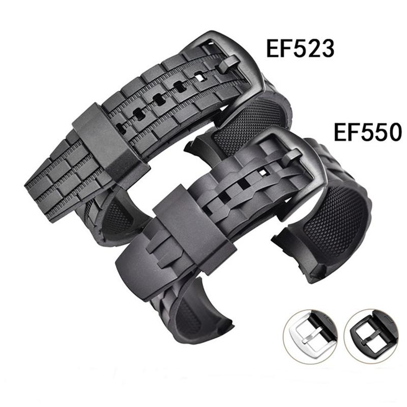 For Casio Edifice Series Strap EF-550/EF523 Rubber Watch Straps for Casio EF550 Diving Sport Watchband Wristband Bracelet