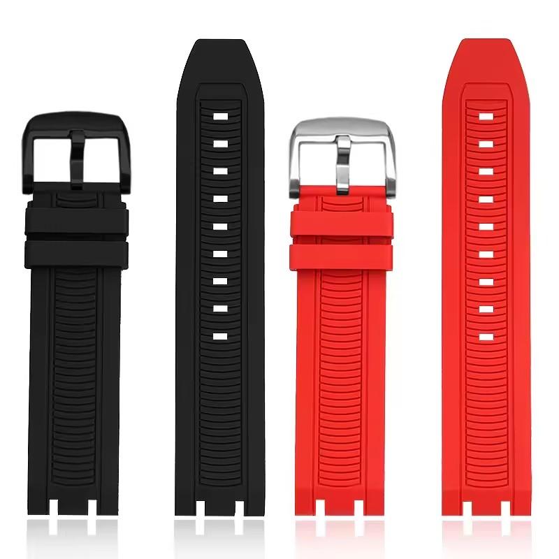 Sports Silicone Rubber For Tissot Racing T115417A Series Special Double Notch Watch Strap T115.427 Men's Watch Chain Watchband