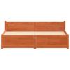Bed Frame with Headboard Wax Brown 205.5 X 165.5 X 51 Cm