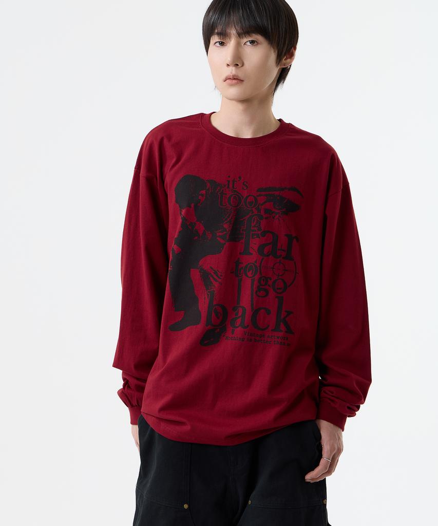 Nasttingijeubeleoldaenmi Vintage Artwork Long Sleeve_Burgundy