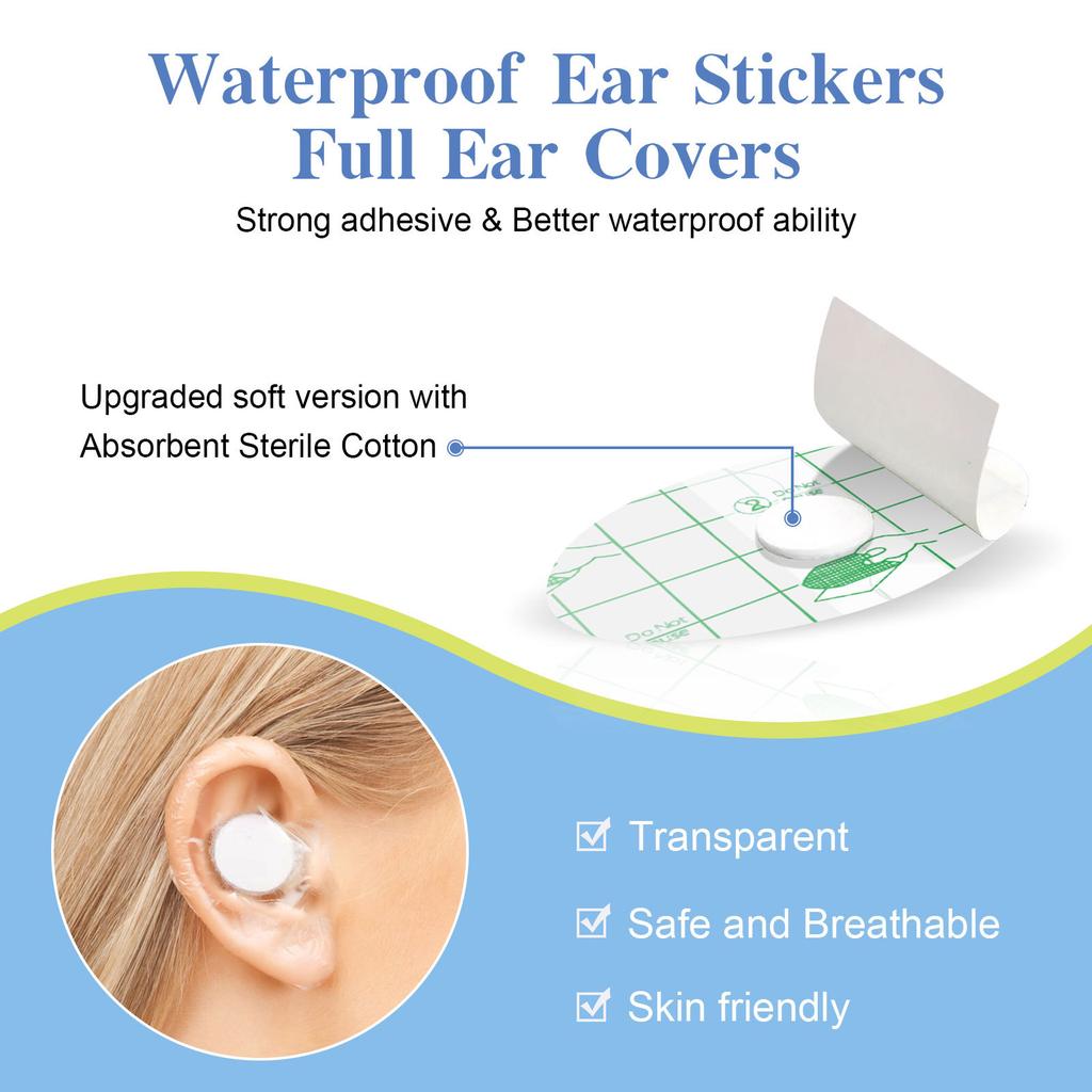 20Pcs Baby Shower Ear Stickers Newborn Baby Shower Swimming Waterproof Ear Protection Stickers For Swimming Showering Bathing