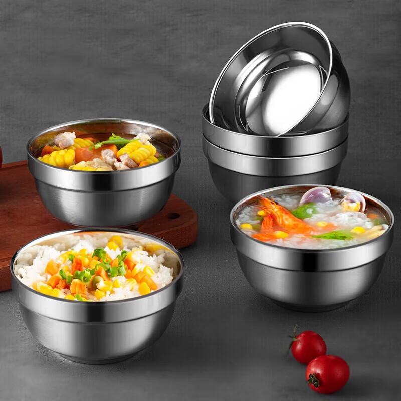 Zankang 12cm Double-Layer Stainless Steel Bowls, 6-Pack