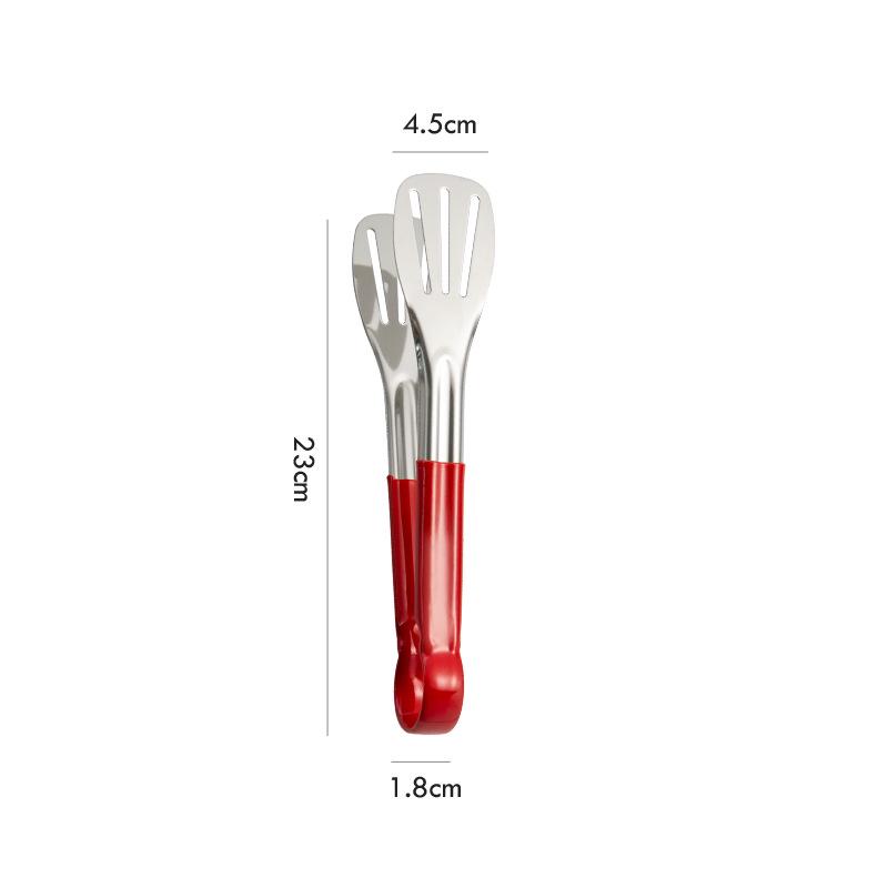 304 Stainless Steel Triple-Line Kitchen Tongs for Bread, Barbecue, and Buffet