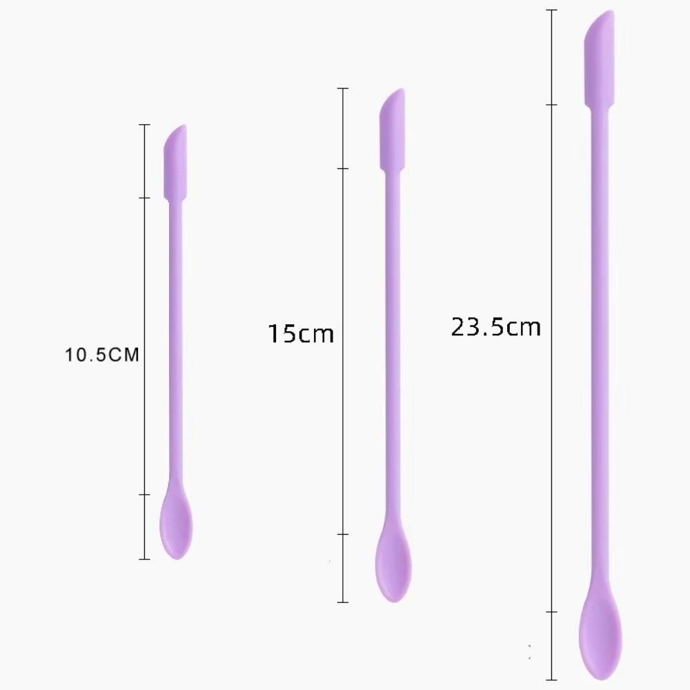 3pcs Double-head Cosmetic Digging Spoon Mini Face Mask Brush Jam Scraping Spoons Makeup Brushes Set