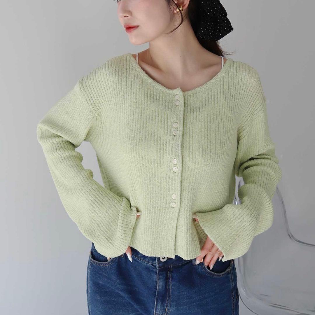 earth [2026SS] Rib cropped cardigan