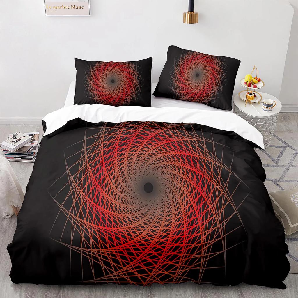 Geometry King Queen Duvet Cover Colorful Pattern Bedding Set For Kids Teens Boys Adult Abstract Art 2/3Pcs Polyester Quilt Cover