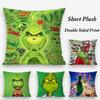 Christmas T-The G-Grinc-Chs-S Pillow Case Plush Fabric Soft Double Sided Print Sofa Cushion Cover Throw Pillow Covers