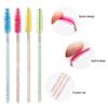 100Pcs/Bottle Disposable Mascara Wand Eyelash Brush Faux Crystal Eyebrow Spoolies Brush Portable Lash Makeup Applicator Brush Tools