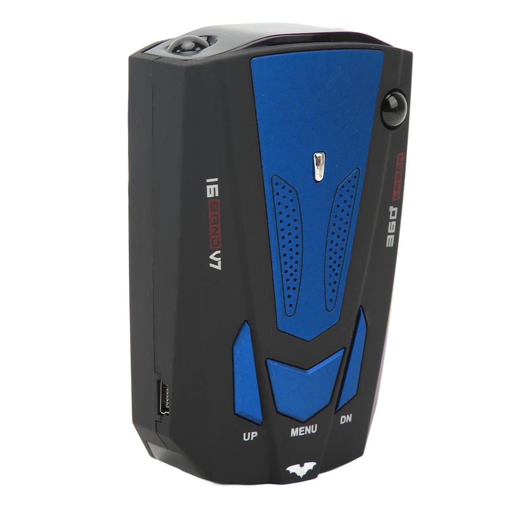 Car Radar Detector 360 Degree Protection Electronic Dog Detector Speedometer Speed Tester Blue