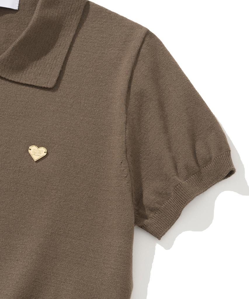 KNITTED (W) Basic Essential Washable Collared Knit Mocha