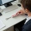 Yousheng 4-Keys Bear Fidget Keyboard Anxiety Relief Finger Clicker Keychain Office School Travel Decompression Button Sensory Toy Hanging