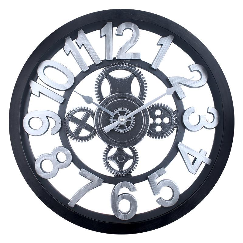 Retro 40cm Gear Clock E-commerce Wall Watch Hanging Creative Roman Decorative Wall Clock