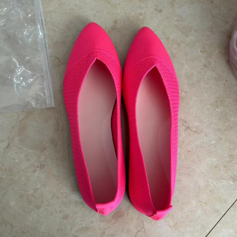 2025 New Large Size Solid Color Pointed Flat-heeled Soft-soled Single Shoes