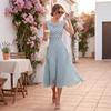 Women Sleeveless Polka Dot Style Midi Dress Elegant A Line Fit and Flare Lightweight Summer Dress for Daily Wear