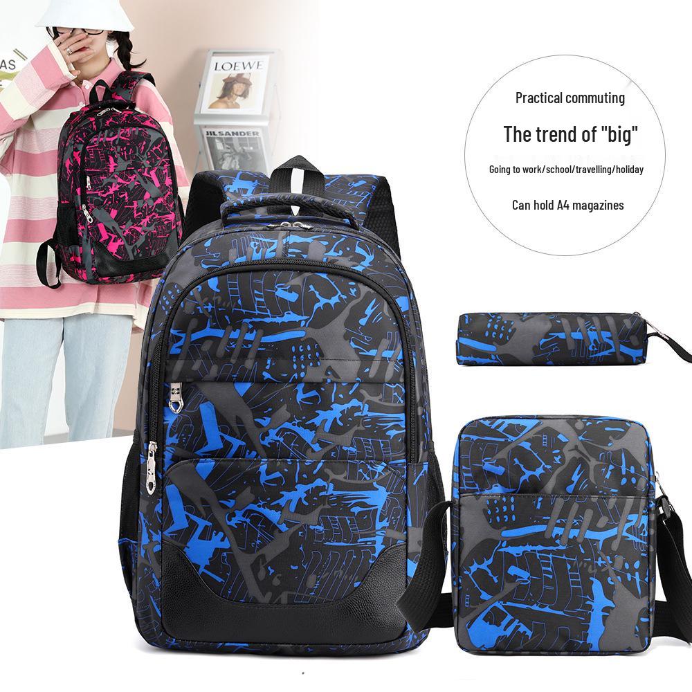 Unisex Academy-Style Student Backpack Set: Large Capacity, Comfortable for Junior & High School, Ideal for Casual Travel