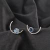 London Blue Topaz Gemstone 925 Silver Ethnic Stud Wedding Gift Earrings Jewelry EE-145-7