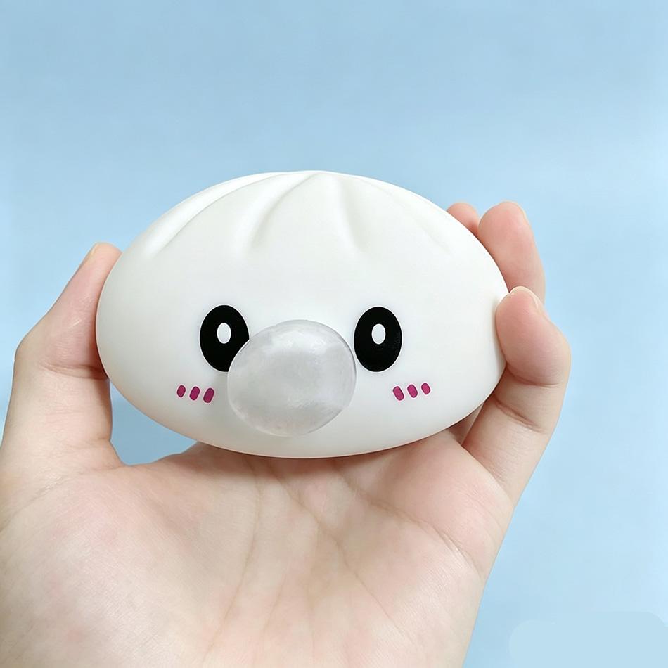 Schattige Spuugbelletjes Knoedel Squishy Speeltje Zacht Siliconen Stressverlichter Fidget Knijpspeeltje Voor Volwassenen Anti-angst Bureau Vent Speeltjes