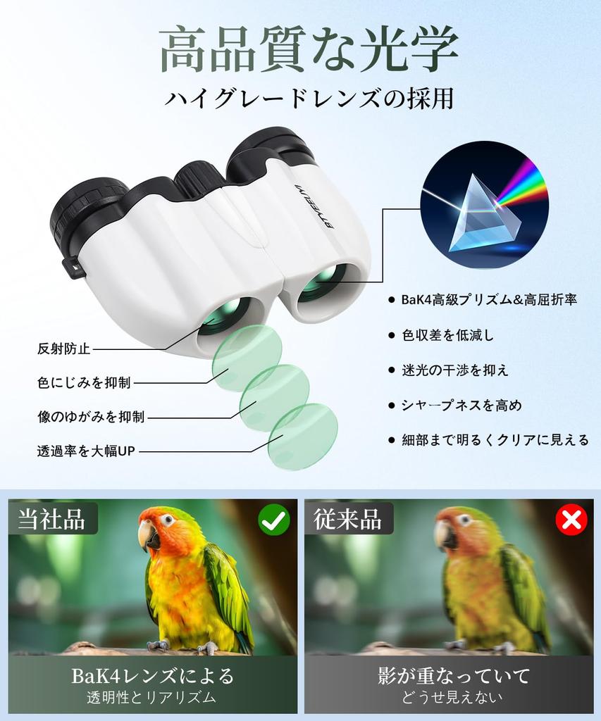 BTYEEUYI Binoculars for Live Performances, 20x Magnification, Anti-Vibration, Sports, and Concerts, Ultra-Lightweight, 142g, Compact, Waterproof,