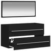 VidaXL Armoire de salle de bain avec miroir noir bois d'ingénierie 833880