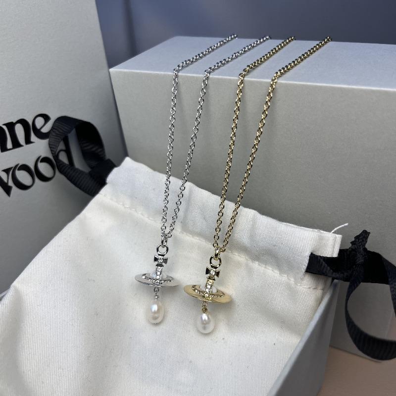 Meier Queen Mother's Flying Baroque Saturn Water Drop Pearl Necklace Niche Styleclassysweater Chain
