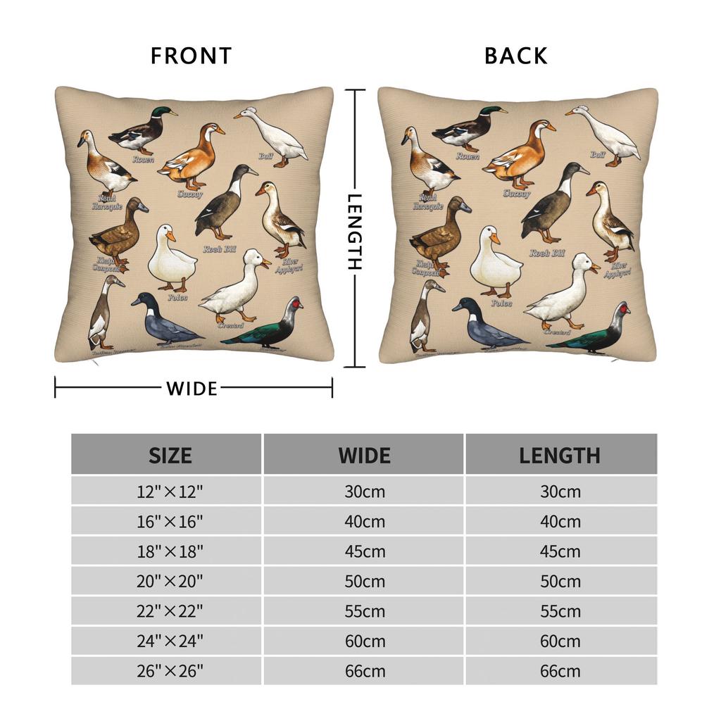 Indian Runner Duck Pillow Case Kawaii Pillow Cover Graphic Pillowcases For Sofa Bedroom Home Decor