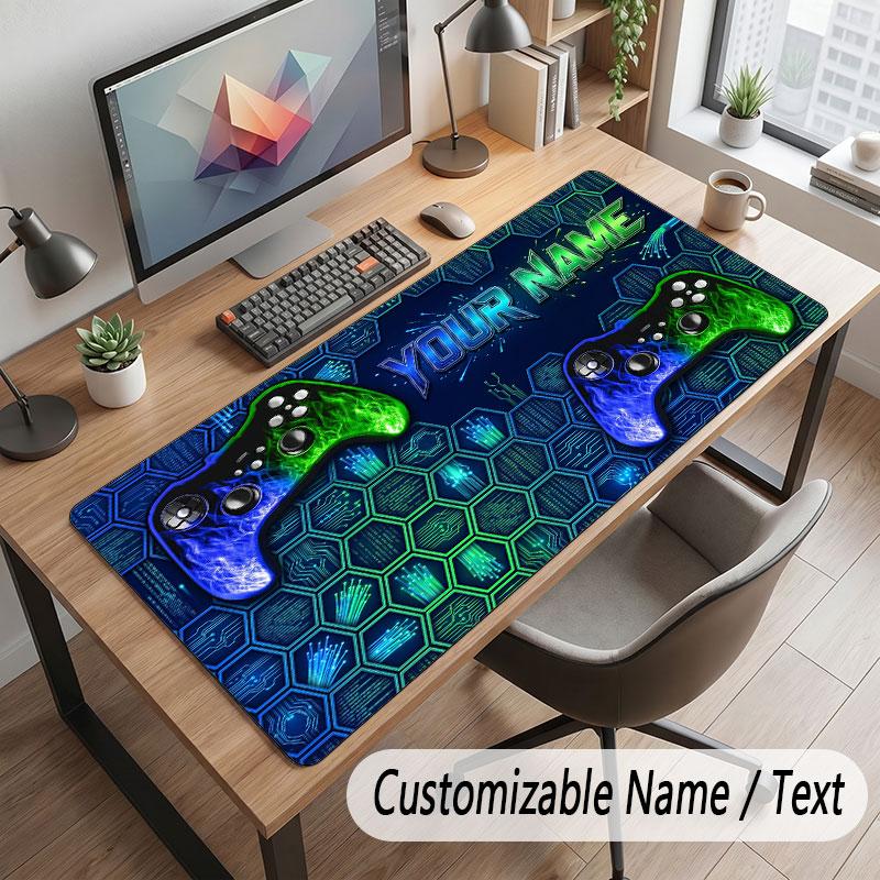 Spielcontroller-Thema Benutzerdefiniertes Mauspads Personalisierter Druck Name Text Schreibtischunterlage Für Home Office Tischdekoration