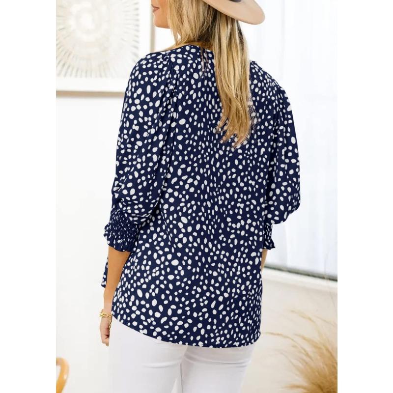 Women's New Summer Loose Printed Short-sleeved Round Neck Chiffon Shirt for Women