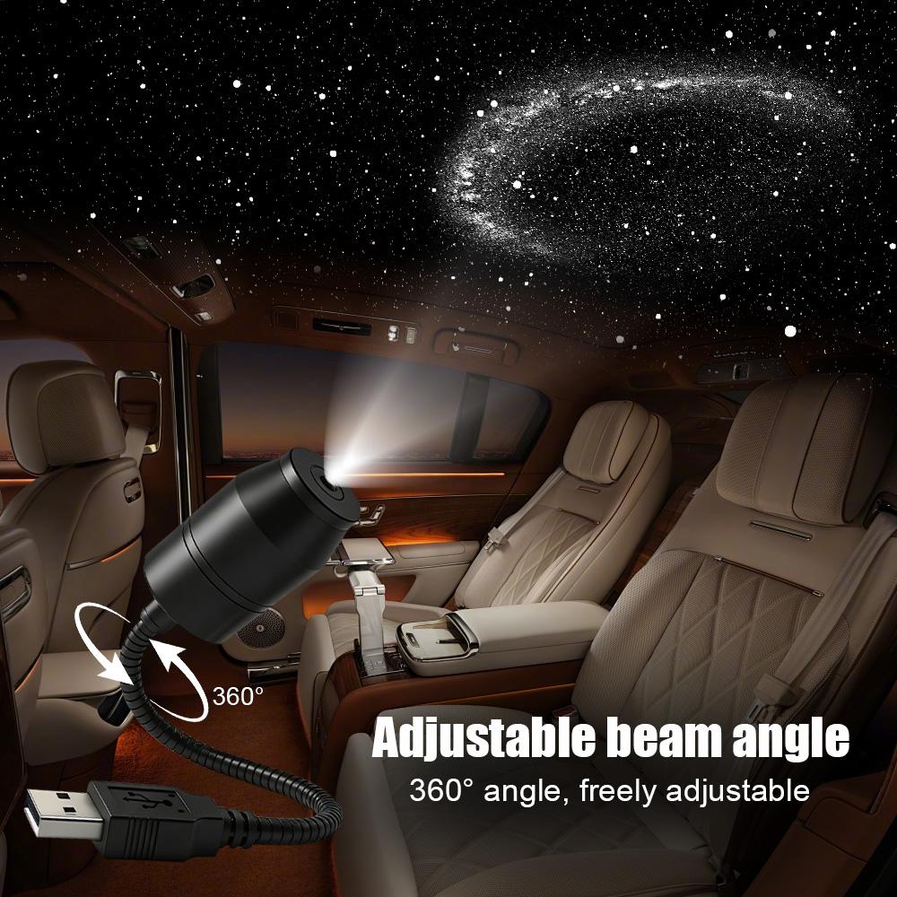 Car mounted starry sky top projection light, car interior LED ambient light, USB modified decoration, starry sky wireless night